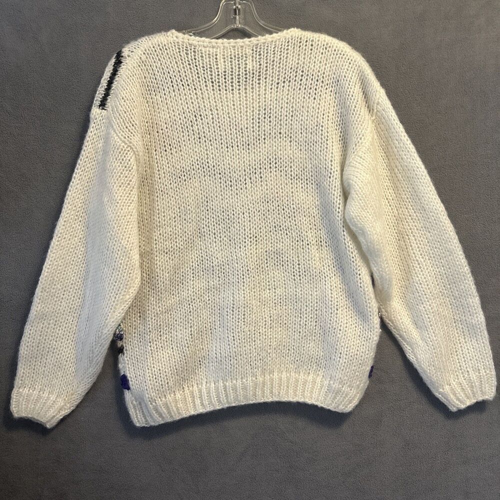 VTG Colleens Collectibles Hand Knit Acrylic Sweater Size Small Open Knit 80s - Picture 5 of 8